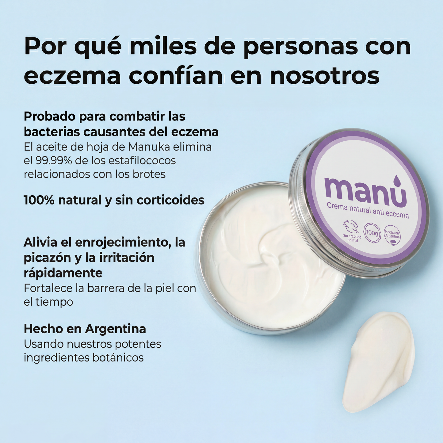 Crema natural MANÚ ® Anti Eczema 100 g